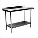 Heavy Duty S/S Top Tables With 1&frac12;" Backsplash & Undershelves